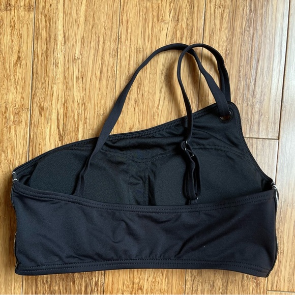 Michael Kors Strappy One Shoulder Bikini Top Logo Tape size XS Black - Picture 4 of 8